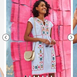 Boden gorgeous embroidered print dress sz US 10